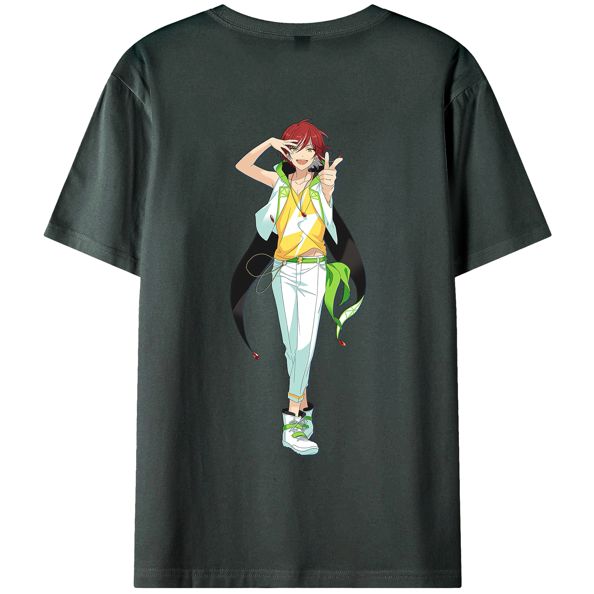（画像用） あんさんぶるスターズ! Ensemble Stars 綿100％ メンズ半袖Tシャツ（バックプリント） 通気性